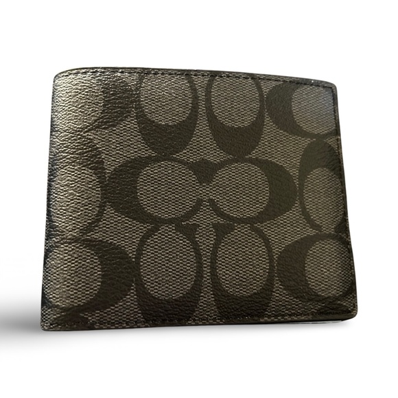 NWOT Coach Slim Billfold Wallet In Signature Canvas - Picture 1 of 6